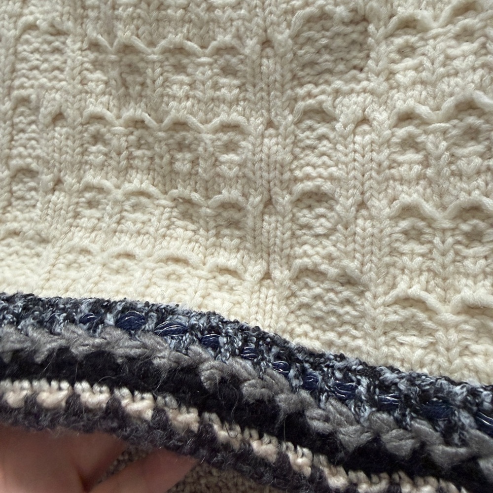 Women's Cream and Black Knit Jacket - Picture 10 of 12